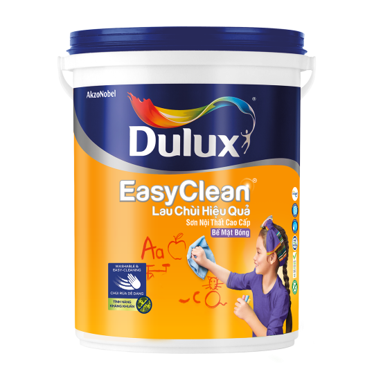 SƠN NỘI THẤT DULUX EASYCLEAN LAU CHÙI HIỆU QUẢ BÓNG 15L